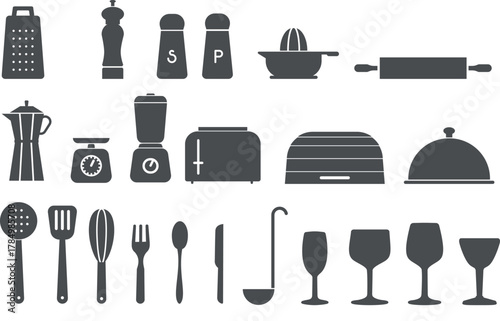 set of kitchen utensils