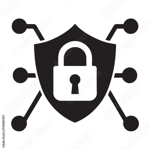 cyber security icon vector silhouette