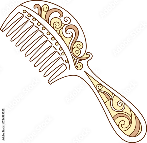 wooden comb isolated on white