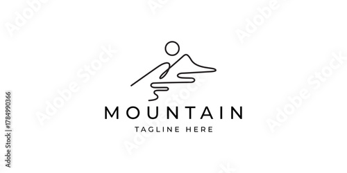 mountain vector logo inspiration with abstract minimalist concept style