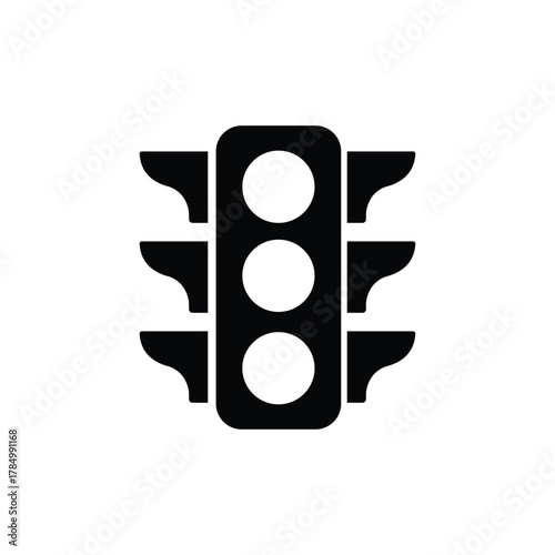 Traffic Light Icon Isolated on White Background
