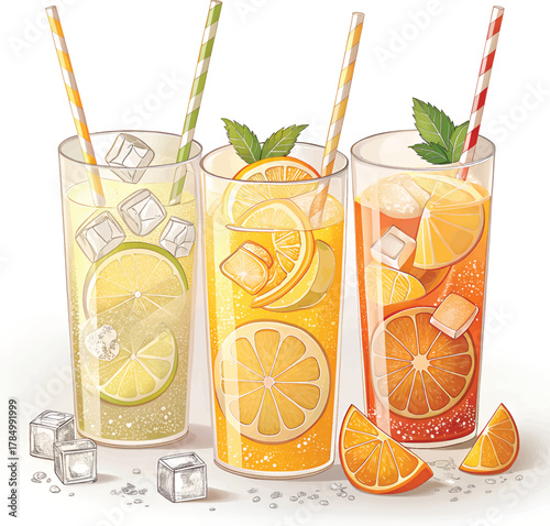 cocktail with lemon and lime