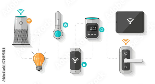 Smart Home Automation System Concept with Wireless Connectivity and IoT Devices