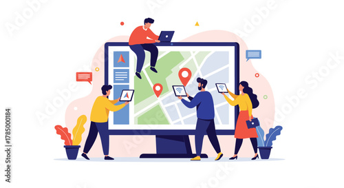 A woman brushes her teeth in the morning reflection.