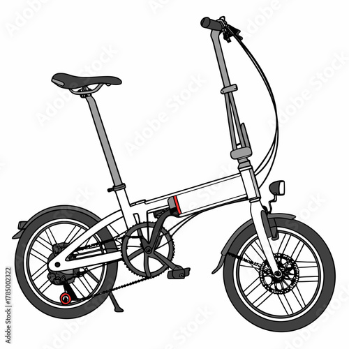 Illustration of a folding bicycle