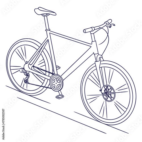 Line drawing of a modern bicycle