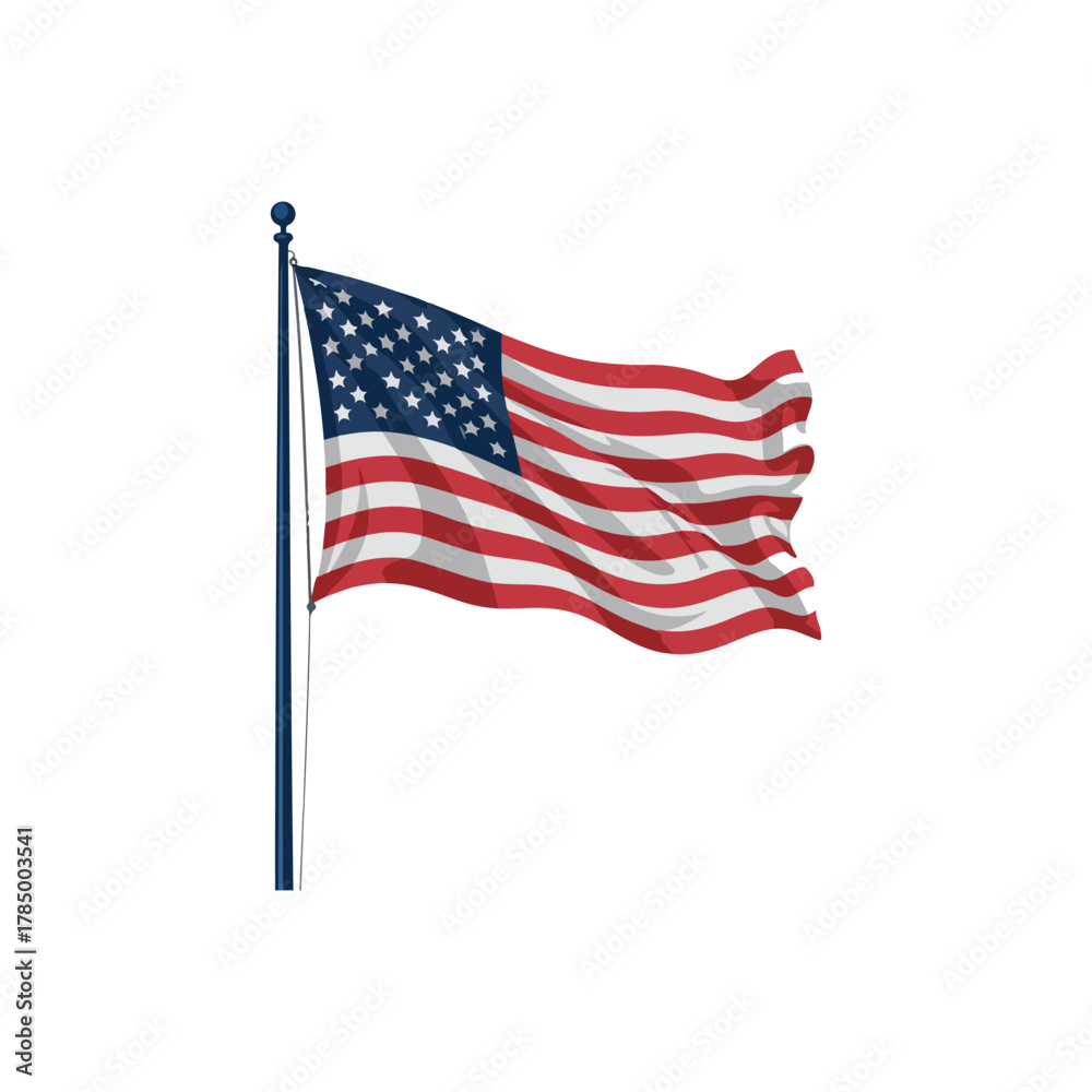 Fototapeta premium american flag logo design silhouette icon vector