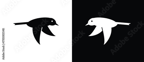 Ikon Burung Terbang, piktogram bergaya siluet, logo Burung, ikon datar, gambar konsep ikon Burung bergaya modern. Ilustrasi vektor untuk desain UI aplikasi logo seluler web Anda.