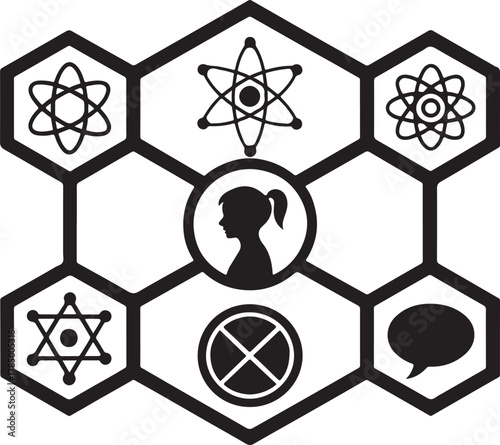 Student mental health icon set. Vector icon set of education and mental health.