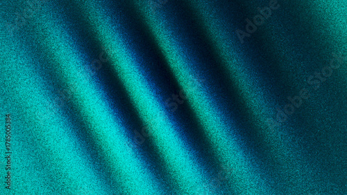 Deep teal neon grainy gradient background with soft flowing texture created from thousands of individual dots. Soft flowing background with noise effect creates dreamy and tactile atmosphere. Vector