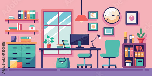 vector illustration of living room interior