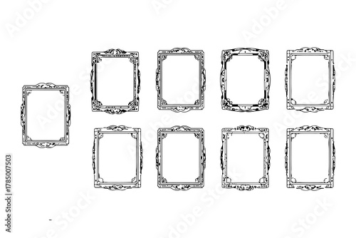 set of. chinese order. Happy chinese new year 2026, year of the ox . Isolated on background. frame chinese ornament. ox sign zodiac	
