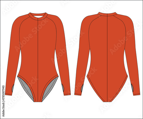 Swimsuit flat sketch, vector illustration design fashion design