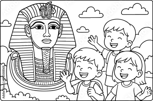 Grand Egyptian  Museum Coloring Scene 24