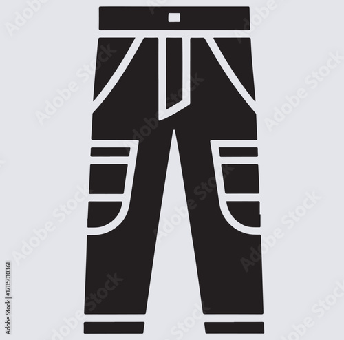 cargo pant silhouette vector art illustration, vector illustration of jeans trousers