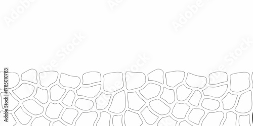Simple outline of irregularly shaped stones forming a border against a white background
