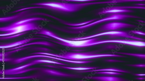 Vibrant purple liquid wave motion background, smooth flowing abstract metallic texture animation loop