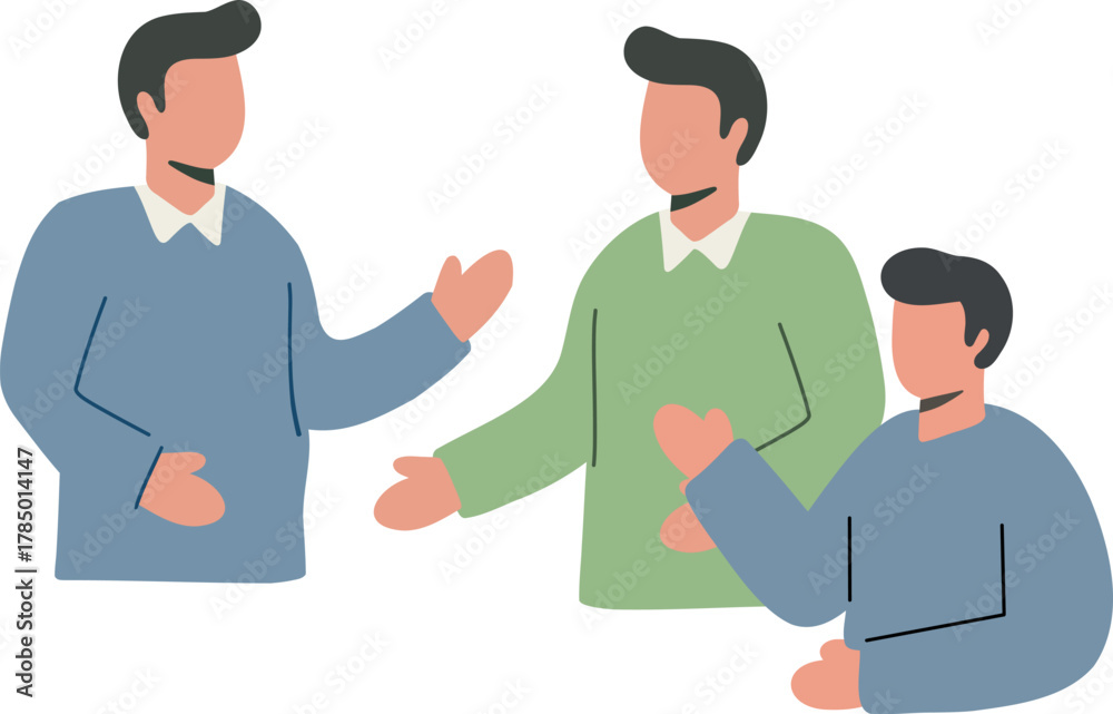 Fototapeta premium Three Men Having a Discussion