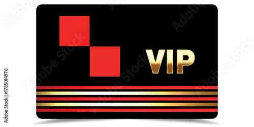VIP card. Luxury texture template design, vip Invitation. Gold ticket in abstract style on black background. Premium red card for casino, club, award.	