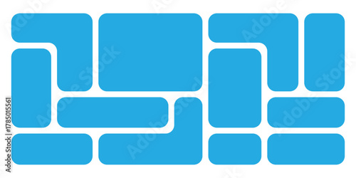 Bento-grid icons on white background. Geometrical modern design icons. Visual abstract modern bento-grid bricks. EPS 10. 