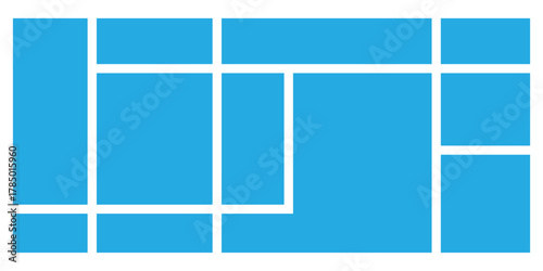 Visual abstract modern bento-grid bricks. Bento-grid icons on white background. Geometrical modern design icons. EPS 10. 