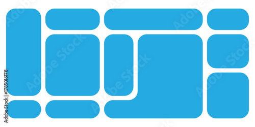 Visual abstract modern bento-grid bricks. Bento-grid icons on white background. Geometrical modern design icons. EPS 10. 