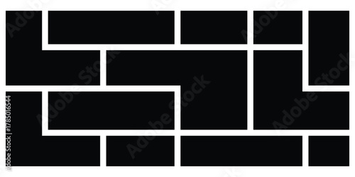 Isolated abstract modern Bento-grid icons on white background. Grid puzzle abstract design on white page. EPS 10. 