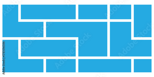 Visual abstract modern bento-grid bricks. Bento-grid icons on white background. Geometrical modern design icons. EPS 10. 