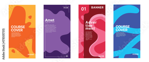 set of vector vibrant abstract posters. Dynamic marketing flyer templates for vibrant business promotions, professional graphic design to elevate your brand, modern colorful posters for events