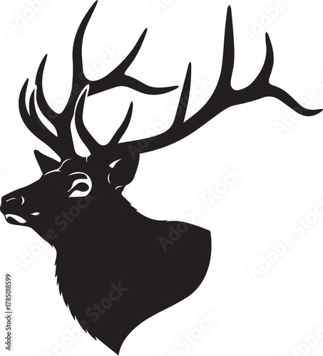 Majestic elk silhouette head profile majestic antlers wild animal nature forest wildlife forest creature