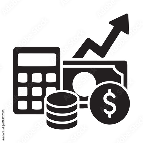 Finance icon vector silhouette