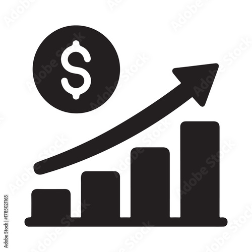 Finance icon vector silhouette