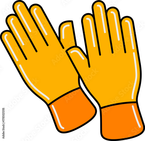 Pair of Yellow Work Gloves Illustration