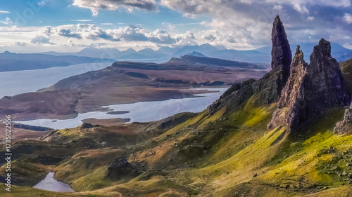 Konstfotografi Towering over the Isle of Skye, is the ancient, dramatic, and majestic Old Man o