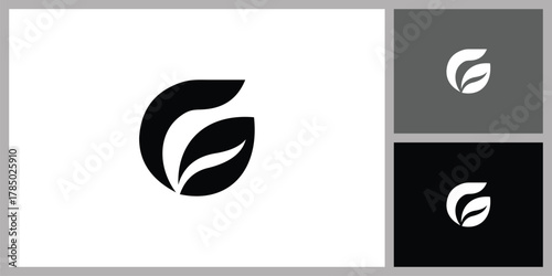 Abstract Letter G Leaf for Eco Brand