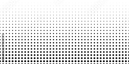 Halftone gradient. Dotted gradient, smooth dots spraying and halftones dot background seamless horizontal geometric pattern vector template set