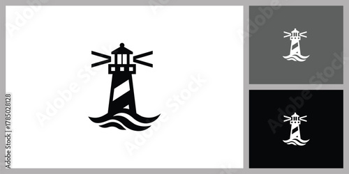 Simple Lighthouse vector for Maritime Guidance and Navigation