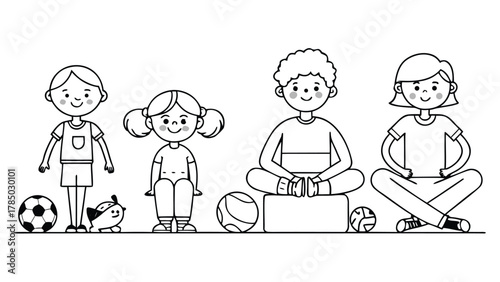 Stylized vector graphic depicting various individuals engaged in architectural activities, emphasizing teamwork and creativity..eps