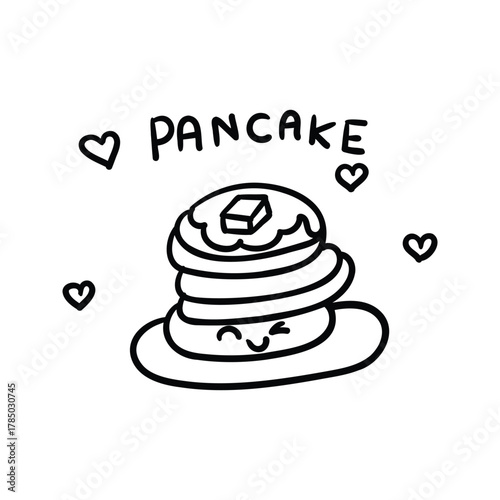 Hand drawn pancake outline element icon