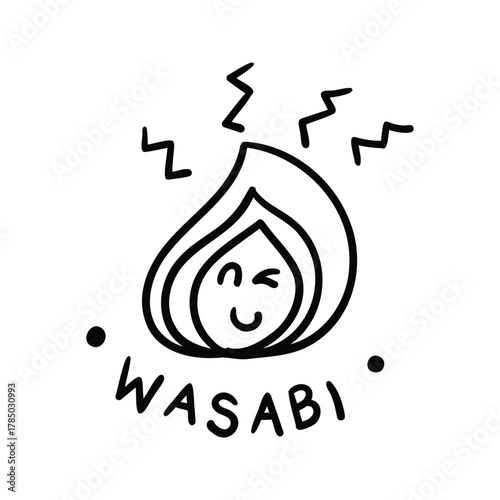 Hand drawn wasabi outline element icon