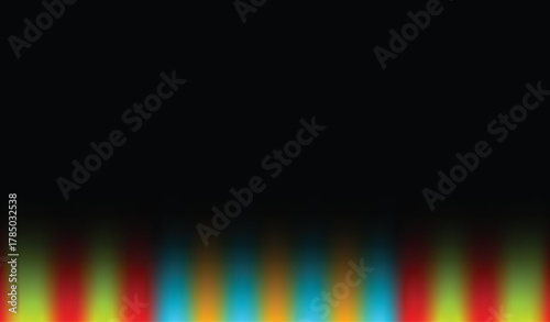Abstract dark gradient background with vertical colorful light bars, vibrant digital art texture for modern design, futuristic backdrop for technology, creative wallpaper, or visual graphic template 