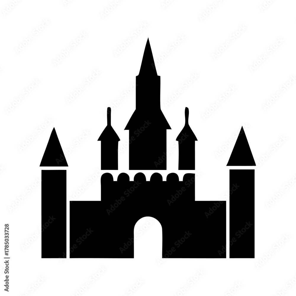 Fototapeta premium simple black silhouette of a castle