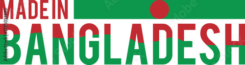 Made in Bangladesh tag vector — national product label, export quality badge, and manufacturing identity design