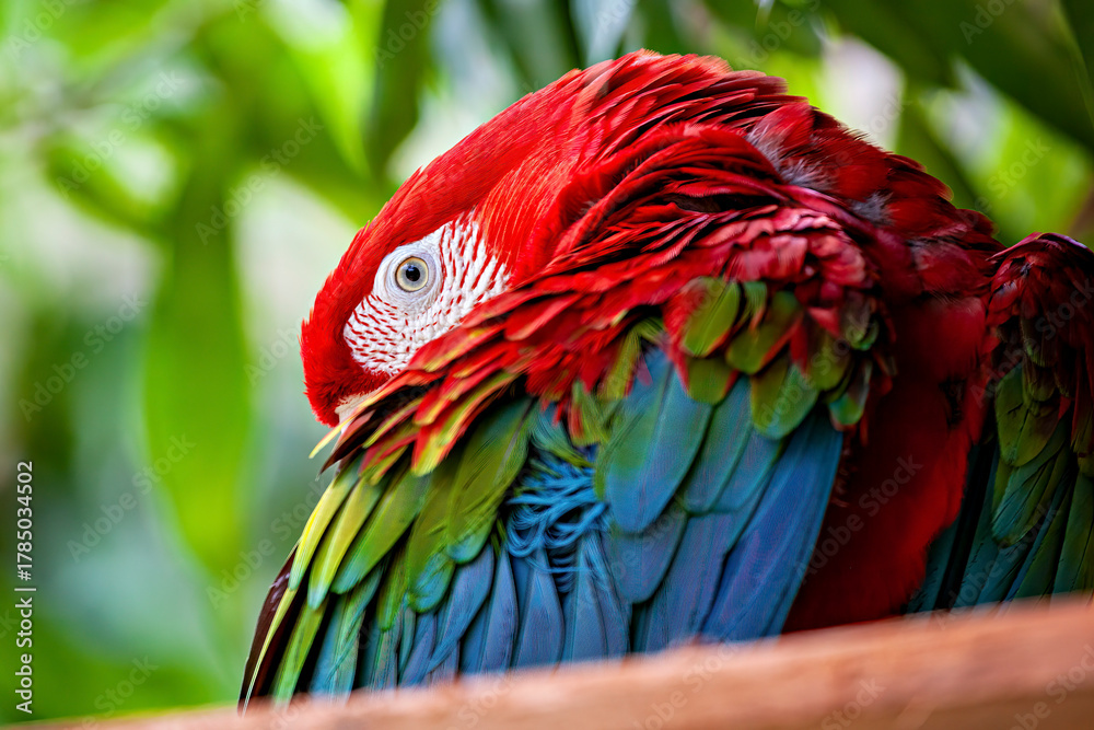 Obraz premium A Red-and-green macaw (Ara chloropterus)