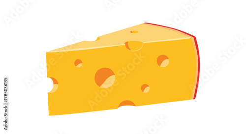 A delicious wedge of yellow cheese with several holes is a popular dairy product enjoyed worldwide.