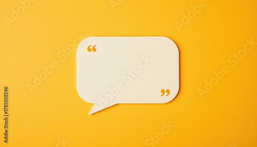 Blank speech bubble on vibrant yellow background for creative communication, dialogue, and expression design concepts