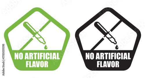 No Artificial Flavor Labels – Organic Natural Product Badge Icons