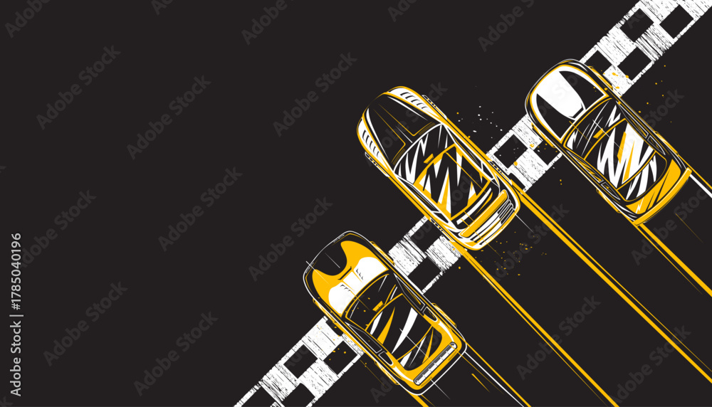 Naklejka premium Top view background design for motorsport racing car, sports competition concept. 