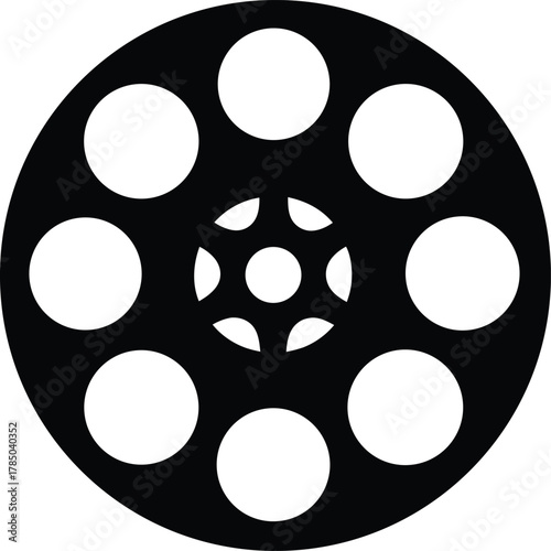 Film Reel Vintage Silhouette Vector Art Illustration