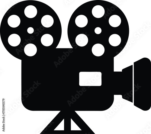 Film Projector Silhouette Vector Art Illustration